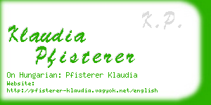 klaudia pfisterer business card